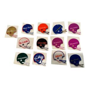 1983 Vintage NFL Puffy Stickers Football Helmet 3D Lot‎ of 14